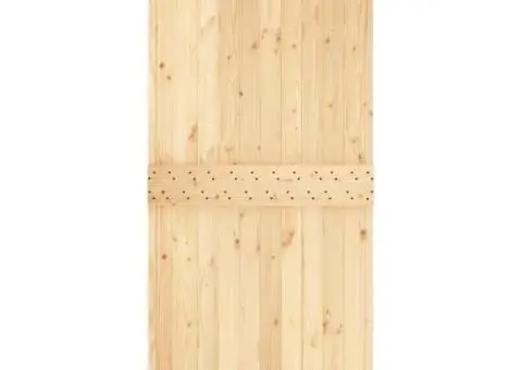 Ușă glisantă cu set de feronerie 95x210 cm, lemn masiv de pin - 4/5