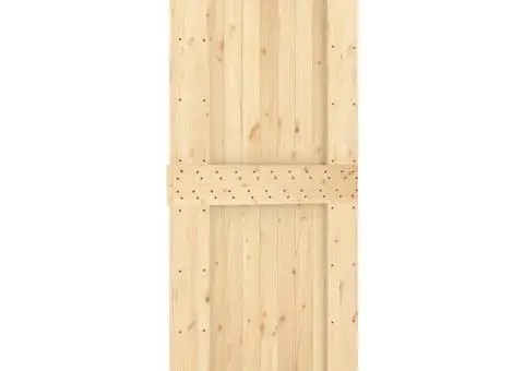 Ușă glisantă cu set feronerie, 90x210 cm, lemn masiv de pin - 3/5