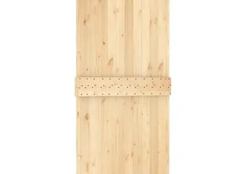 Ușă glisantă cu set de feronerie 95x210 cm, lemn masiv de pin - 5/5