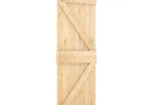 Ușă glisantă cu set de feronerie 70x210 cm, lemn masiv de pin - 2/5