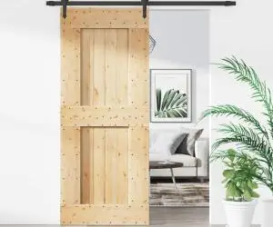 vidaXL Ușă glisantă cu set de feronerie 85x210 cm, lemn masiv de pin