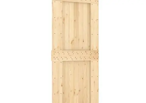 Ușă glisantă cu set de feronerie 85x210 cm, lemn masiv de pin - 2/5