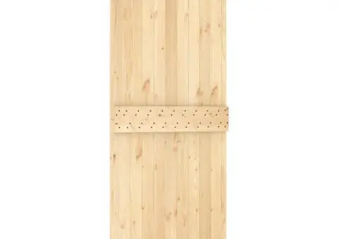 Ușă glisantă cu set de feronerie 85x210 cm, lemn masiv de pin - 5/5