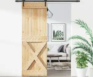 vidaXL Ușă glisantă cu set de feronerie 70x210 cm, lemn masiv de pin