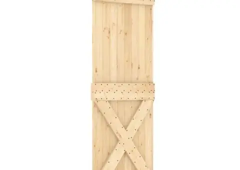 Ușă glisantă cu set de feronerie 70x210 cm, lemn masiv de pin - 2/5