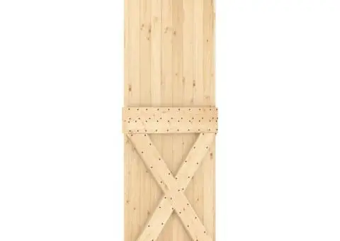 Ușă glisantă cu set de feronerie 70x210 cm, lemn masiv de pin - 3/5