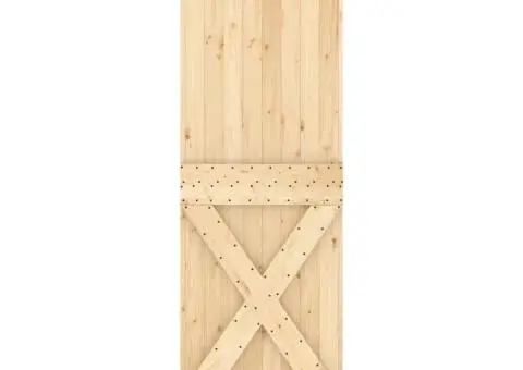 Ușă glisantă cu set de feronerie 70x210 cm, lemn masiv de pin - 4/5