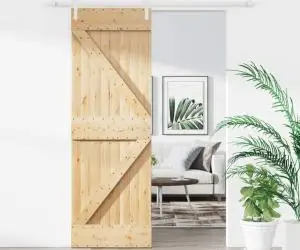 vidaXL Ușă glisantă cu set de feronerie 70x210 cm, lemn masiv de pin