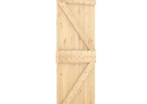 Ușă glisantă cu set de feronerie 70x210 cm, lemn masiv de pin - 2/5