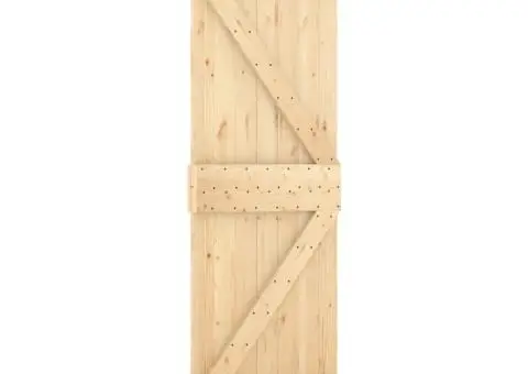 Ușă glisantă cu set de feronerie 70x210 cm, lemn masiv de pin - 3/5