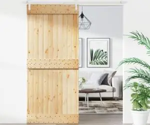 vidaXL Ușă glisantă cu set feronerie, 90x210 cm, lemn masiv de pin