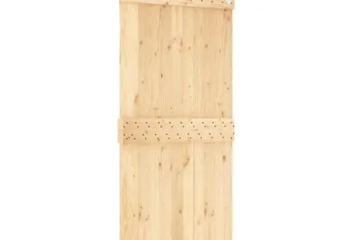 Ușă glisantă cu set feronerie, 90x210 cm, lemn masiv de pin - 2/5