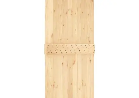 Ușă glisantă cu set feronerie, 90x210 cm, lemn masiv de pin - 3/5