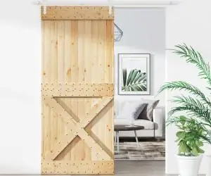 vidaXL Ușă glisantă cu set feronerie, 90x210 cm, lemn masiv de pin