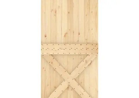 Ușă glisantă cu set feronerie, 90x210 cm, lemn masiv de pin - 4/5