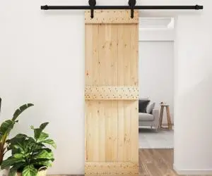 vidaXL Ușă glisantă cu set de feronerie 70x210 cm, lemn masiv de pin