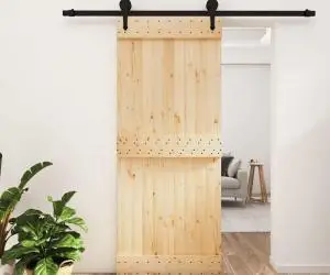 vidaXL Ușă glisantă cu set de feronerie 85x210 cm, lemn masiv de pin