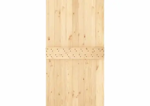 Ușă glisantă cu set de feronerie 85x210 cm, lemn masiv de pin - 4/5