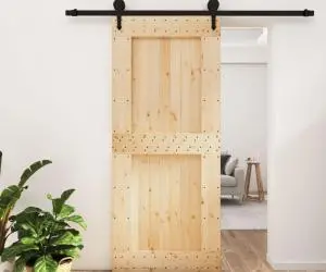 vidaXL Ușă glisantă cu set feronerie, 90x210 cm, lemn masiv de pin