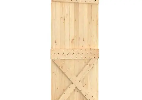 Ușă glisantă cu set feronerie, 90x210 cm, lemn masiv de pin - 2/5