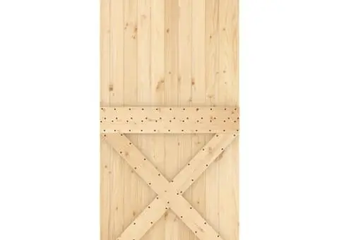 Ușă glisantă cu set feronerie, 90x210 cm, lemn masiv de pin - 4/5