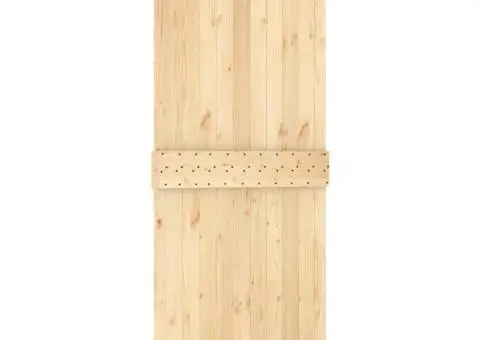 Ușă glisantă cu set feronerie, 90x210 cm, lemn masiv de pin - 5/5