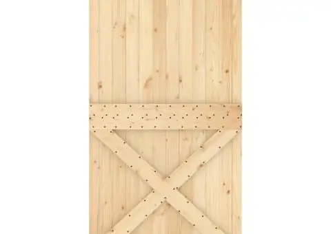 Ușă glisantă cu set feronerie, 100x210 cm, lemn masiv de pin - 4/5