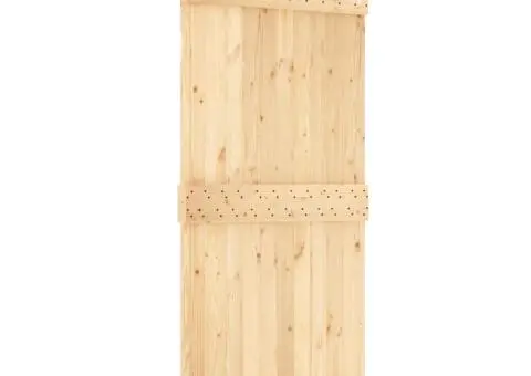 Ușă glisantă cu set de feronerie 95x210 cm, lemn masiv de pin - 2/5