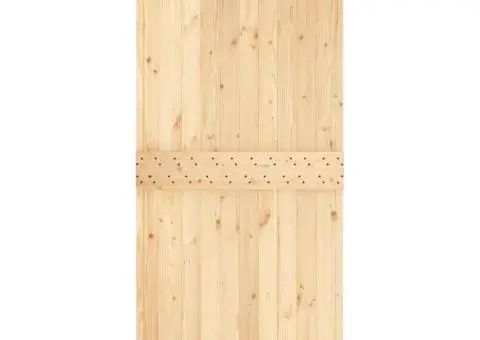 Ușă glisantă cu set de feronerie 95x210 cm, lemn masiv de pin - 4/5