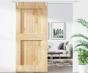 vidaXL Ușă glisantă cu set de feronerie 95x210 cm, lemn masiv de pin