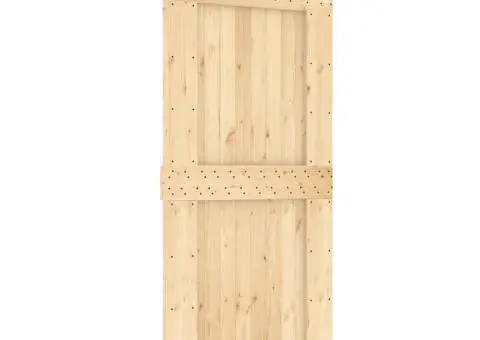 Ușă glisantă cu set de feronerie 95x210 cm, lemn masiv de pin - 2/5