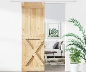 vidaXL Ușă glisantă cu set de feronerie 70x210 cm, lemn masiv de pin