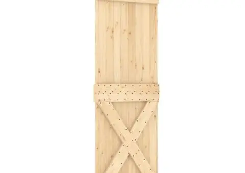 Ușă glisantă cu set de feronerie 70x210 cm, lemn masiv de pin - 2/5