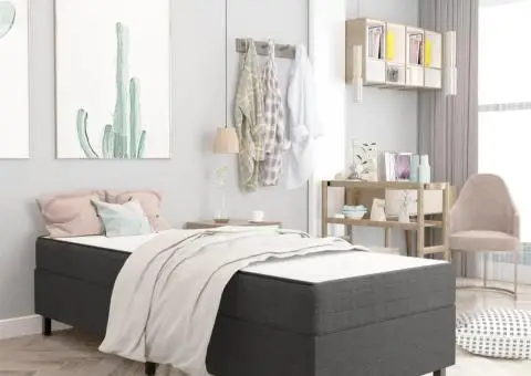 Pat continental, gri închis, 100x200 cm, material textil - 1/5