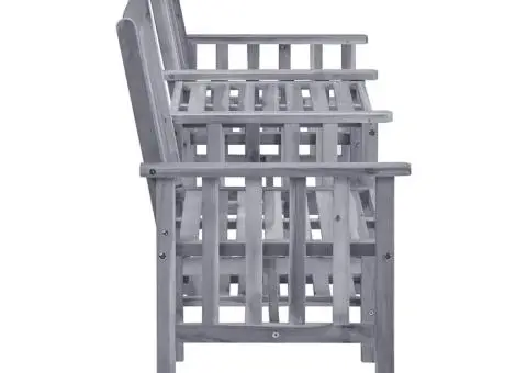 Scaune de grădină cu masă de ceai și perne, lemn masiv acacia - 5/5