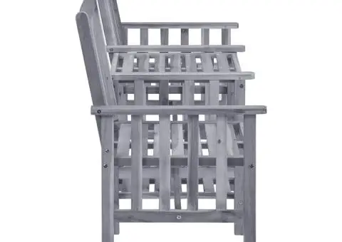 Scaune de grădină cu masă de ceai și perne, lemn masiv acacia - 3/5