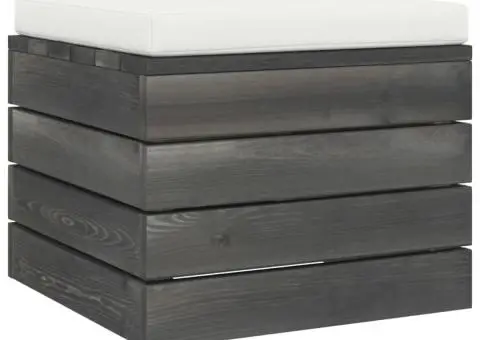 Tabureți de grădină din paleți cu perne, 2 buc., lemn de pin - 4/5