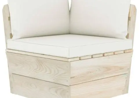 Set mobilier grădină din paleți cu perne, 3 piese, lemn molid - 4/5