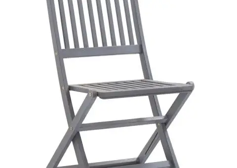 Scaune pliabile de exterior cu perne, 4 buc., lemn masiv acacia - 4/5