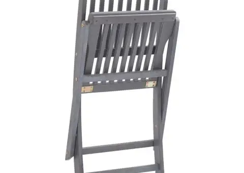 Scaune pliabile de exterior cu perne, 4 buc., lemn masiv acacia - 5/5