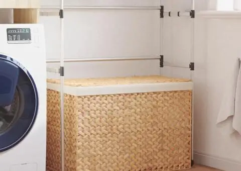 Coș de rufe cu 3 secțiuni 75x42,5x52 cm zambilă de apă - 1/5