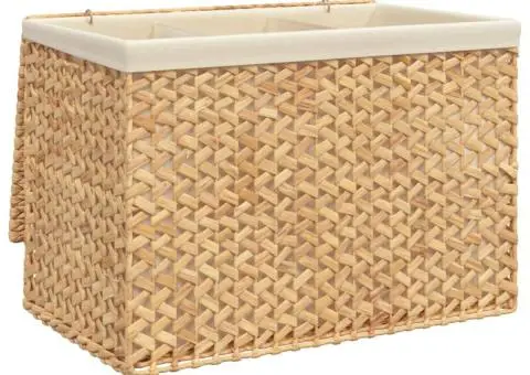 Coș de rufe cu 3 secțiuni 75x42,5x52 cm zambilă de apă - 2/5