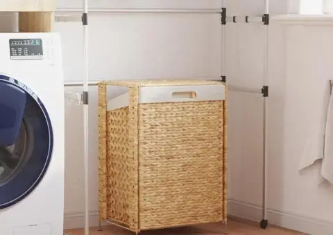 Coș de rufe, 44 x 34 x 64 cm, zambilă de apă - 1/5