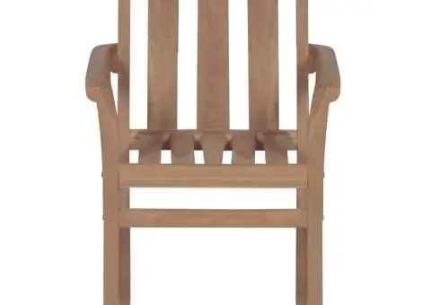 Scaune grădină stivuibile cu perne, 4 buc, lemn masiv tec - 5/5