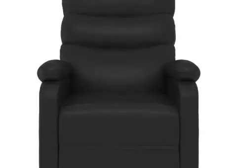 Fotoliu de masaj electric, negru, piele ecologică - 4/5