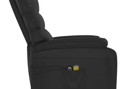 Fotoliu de masaj electric, negru, piele ecologică - 5/5