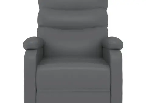 Fotoliu de masaj electric, gri, piele ecologică - 4/5