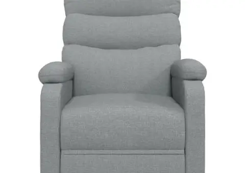 Fotoliu de masaj electric rabatabil, gri deschis, textil - 4/5