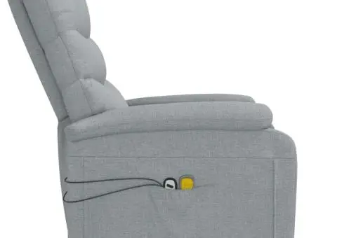 Fotoliu de masaj electric rabatabil, gri deschis, textil - 5/5