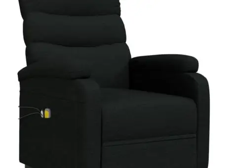 Fotoliu de masaj electric rabatabil, negru, textil - 3/5